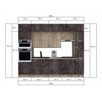 Bucatarie ZONE B COMBI 300 FRONT PAL K002 / decor 4299
